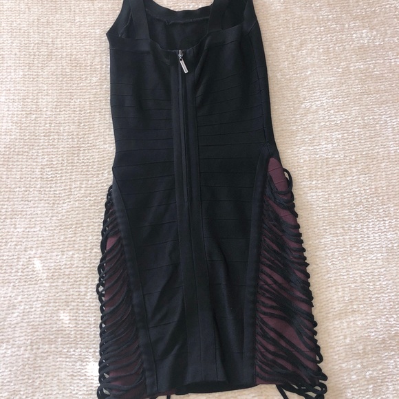 Marciano Bandage Dress Blk/maroon XS - Picture 4 of 6